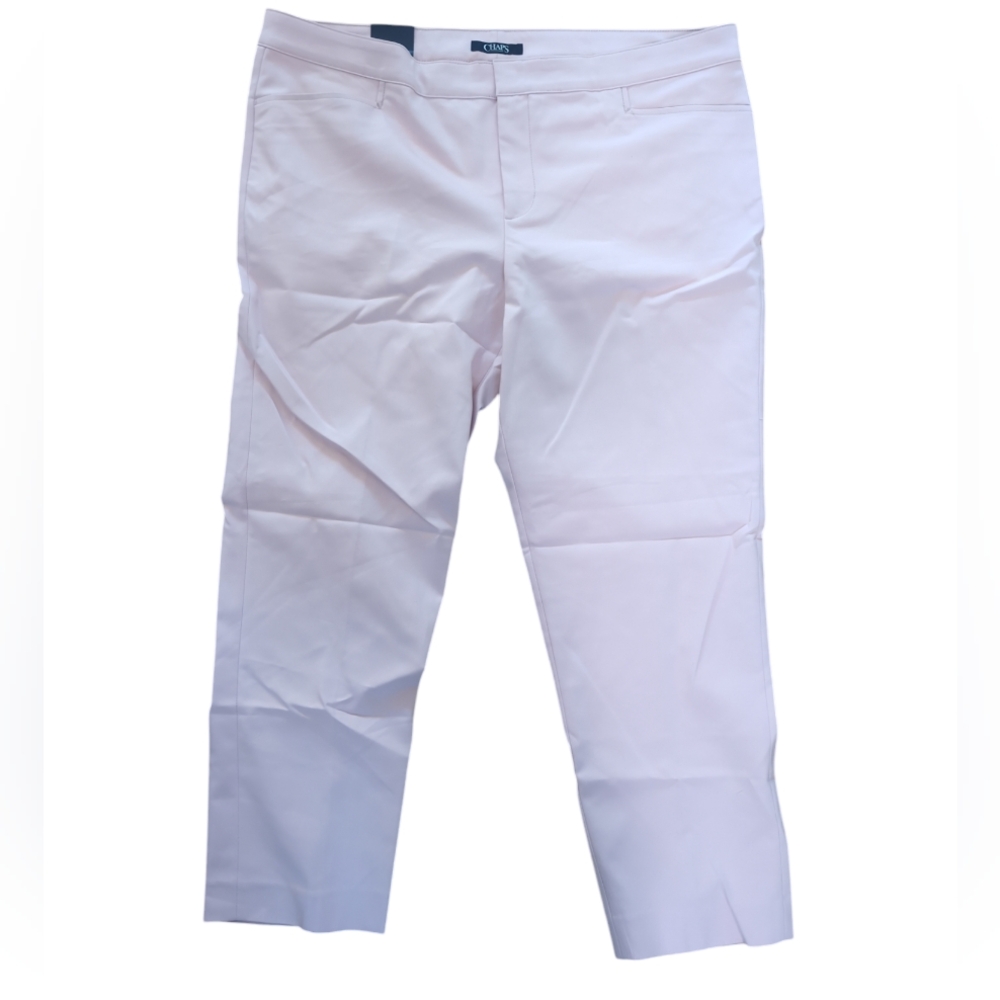 Chaps pink pants slack, slimming fit mid-rise, NWT, 20W,
